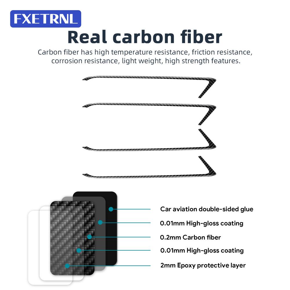 Real Soft Carbon Fiber Interior Door Trim Sticker for Honda Fit Jazz GK5 2014-2018 LHD RHD
