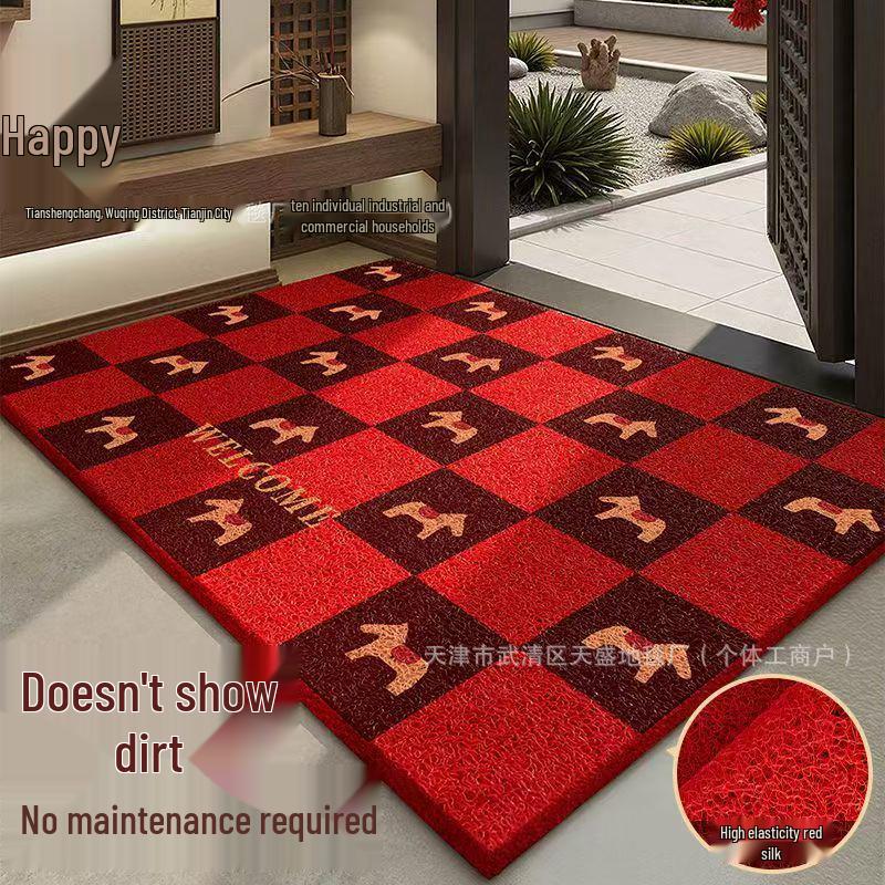 Year of the Horse Festive Red Doormat - 2026 New Year Entrance Floor Mat