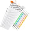 20Pcs Nail Art Pens Set Double-ended Nail Dotting Pens Painting Drawing Liner Nail Brushes Manicure Tools