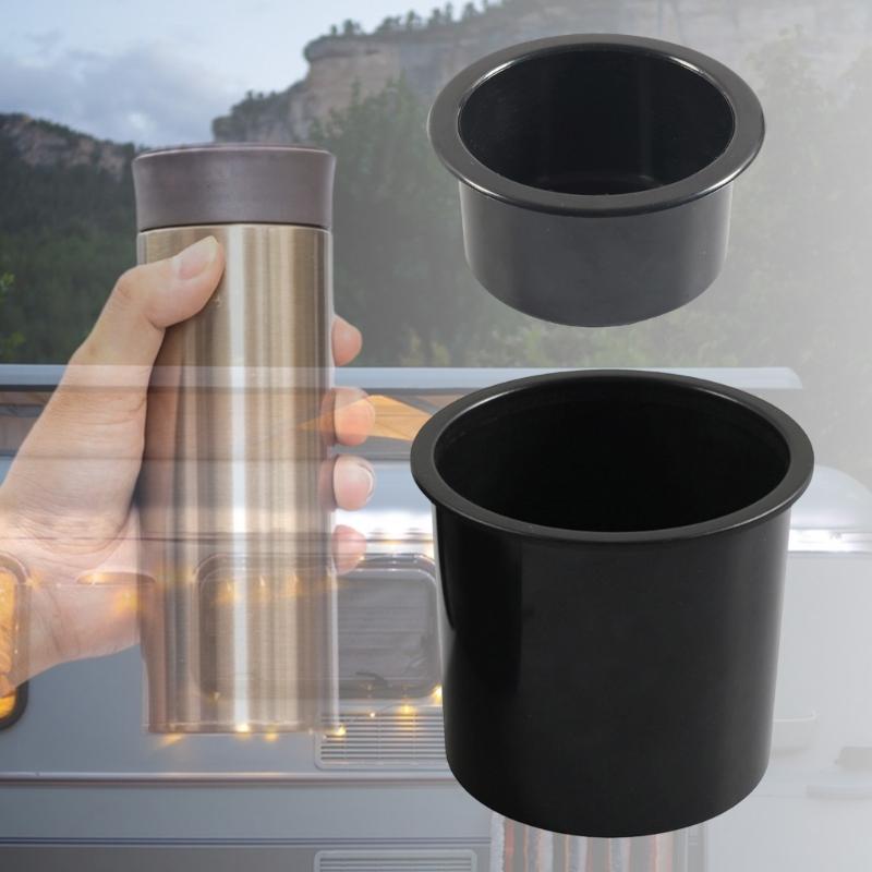 Black ABS Car Cup Holder Suitable For Vehicles Campers Truck And Marine Vessels Easy To Clean And Install