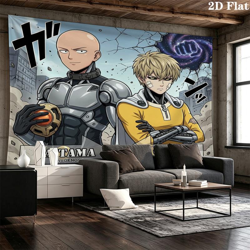 Onepunch Man Wall Tapestry Aesthetic Wall Hanging Printed Fabric Blanket Decorative Tapestries For Bedroom Living Room Home Decor