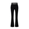 High-Waisted Lace-Trimmed Flared Pants Women Stretchy Relaxed Fit With Viscose Blend Soft Drape Slimming Silhouette