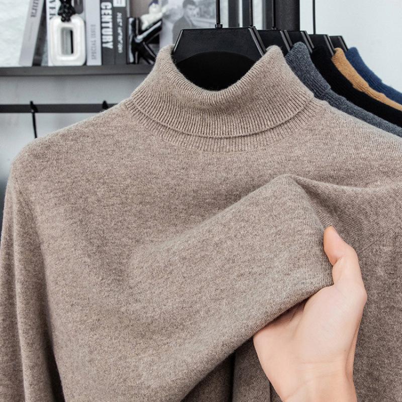 Hengyuanxiang Men s 100% Wool Stand-up Collar Thick Pullover - 2025 Winter Collection 195