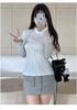 Women's Slim Fit Long Sleeve Sun Protection Running Jacket - White Stand Collar Fitness Outerwear