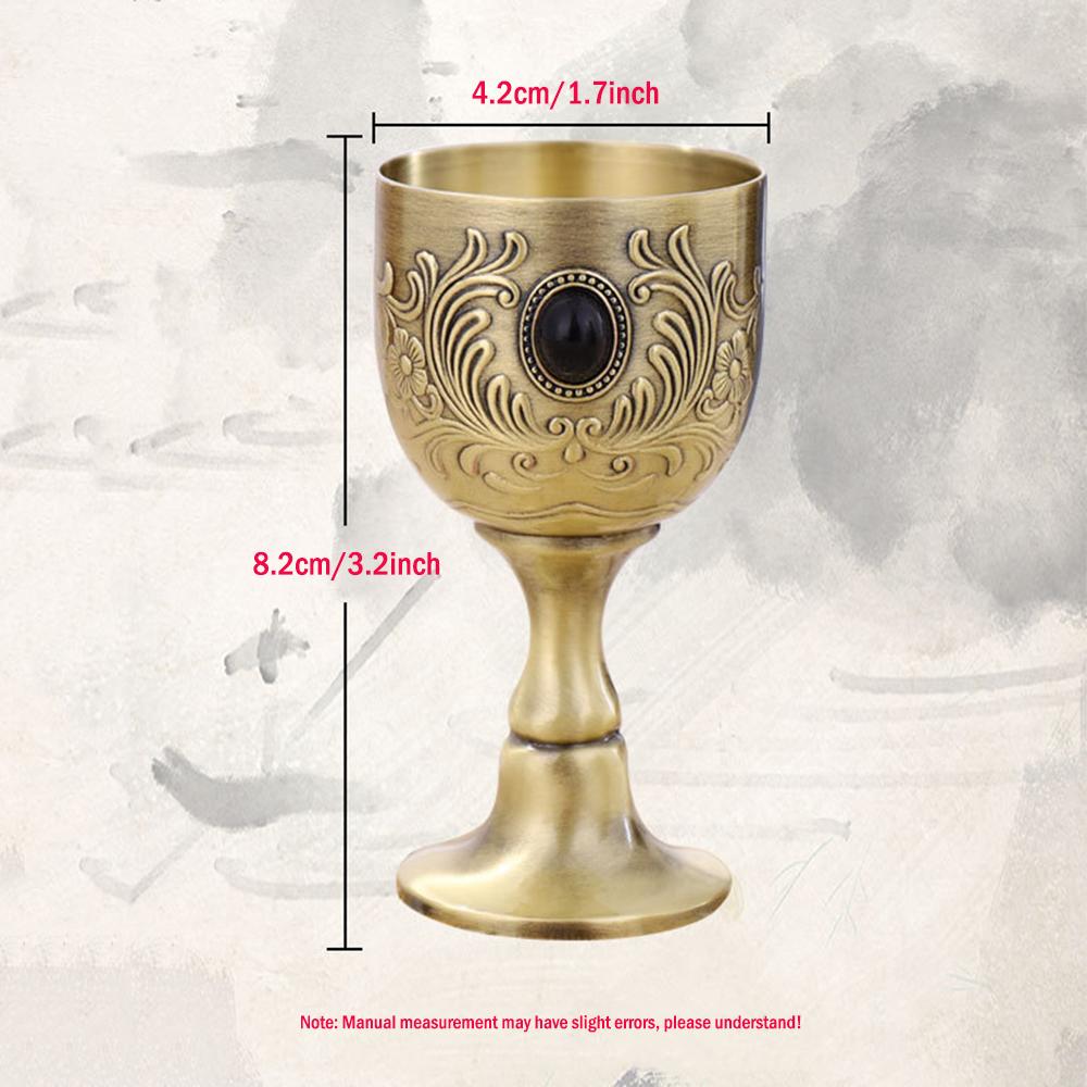 2pcs/Lot, Russian retro spirit wineglass, European style liquor cup, High-end goblet, Alloy small wine glass, Wine set for home