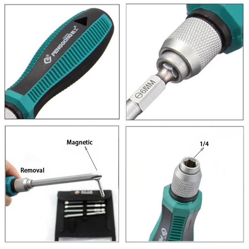 9Pcs Slotted Screwdriver Set With Magnetic Tip Screwdrivers Tool Set For Maintenance And Disassembly Ready To Use