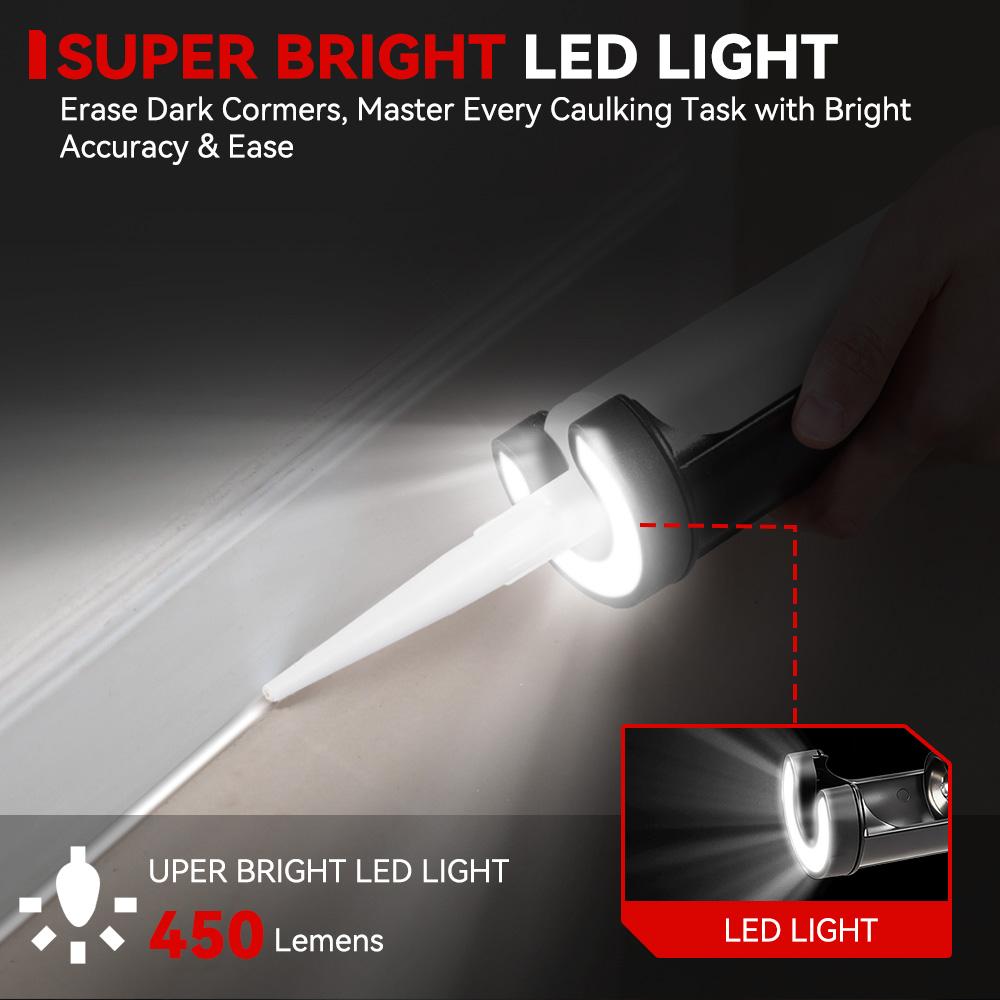 ONEVAN 4Speed Electric Caulking Gun Cordless Glue Gun Glass Hard Rubber Sealant Gun Power Tool For Makita 18v Battery Pin