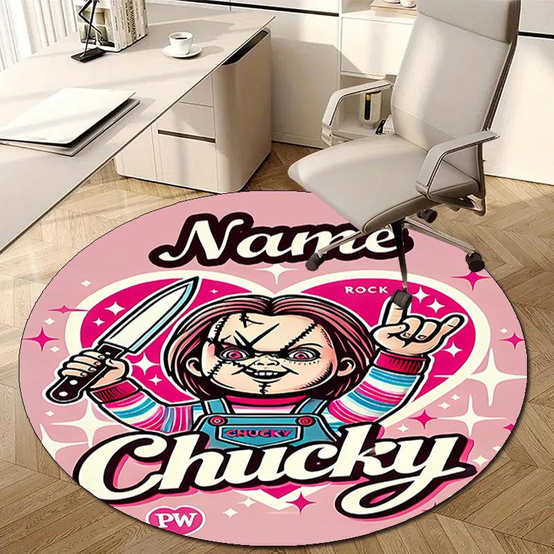 Personalized C-Chucky Round Chair Office Rug - Perfect for Mat, Office Chair & More - Ideal Gift for Birthdays and Holidays