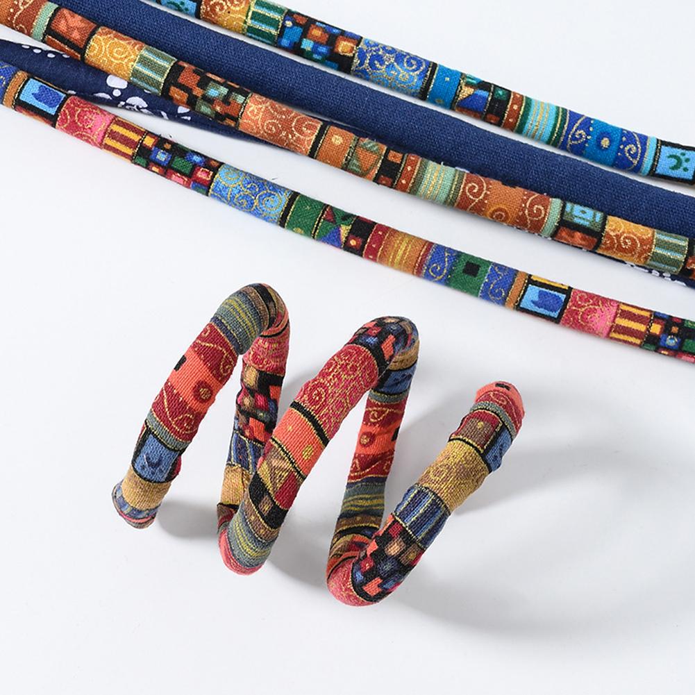Flexible Headband Ethnic Style Iron Wire Hair Rope Set High Ponytail Spiral Lock Colorful Dirty Braid Long Hair Strands