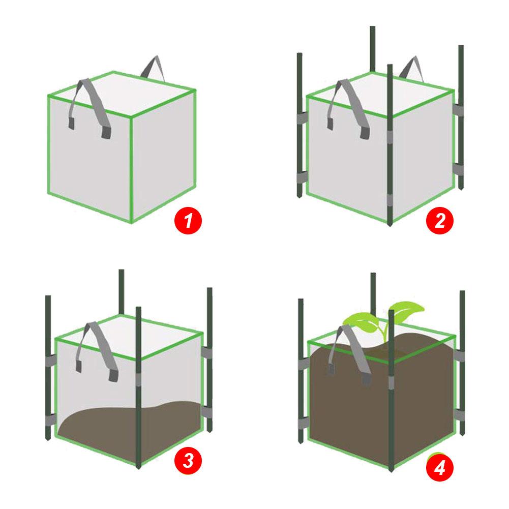 5 Gallon Planting Grow Bag Black And Green Edging Non-woven Felt Cultivation Bag For Potatoes, Vegetables, Fruits Dropshipping