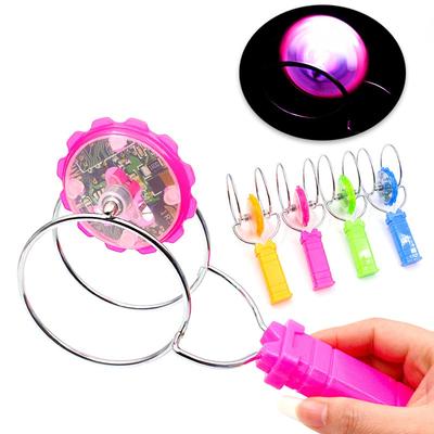 Cute Hand Cranked Inertia Rotation Magic Flying Gyroscope Glowing Magnetic Track Kids Puzzle Stress Relief Educational Toy Gifts
