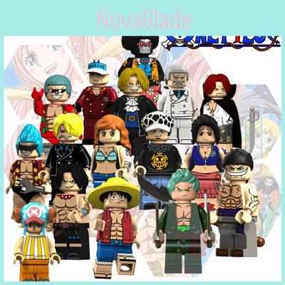 15 vnt. „Vienas gabalas“ piratų konstravimo kaladėlių rinkinys: Čoperis, Luffy, Zoro, Robin, Franky ir kt.!
