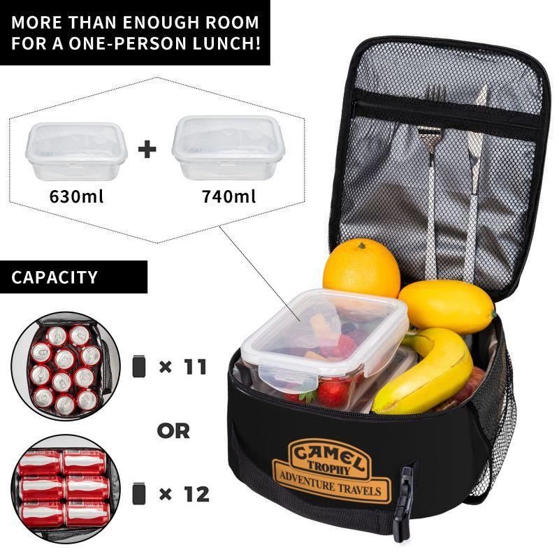 Camel Trophy Racing Insulated Lunch Bag Waterproof Portable Thermal Cooler Lunch Bag for Work School Picnic Food Bento Box