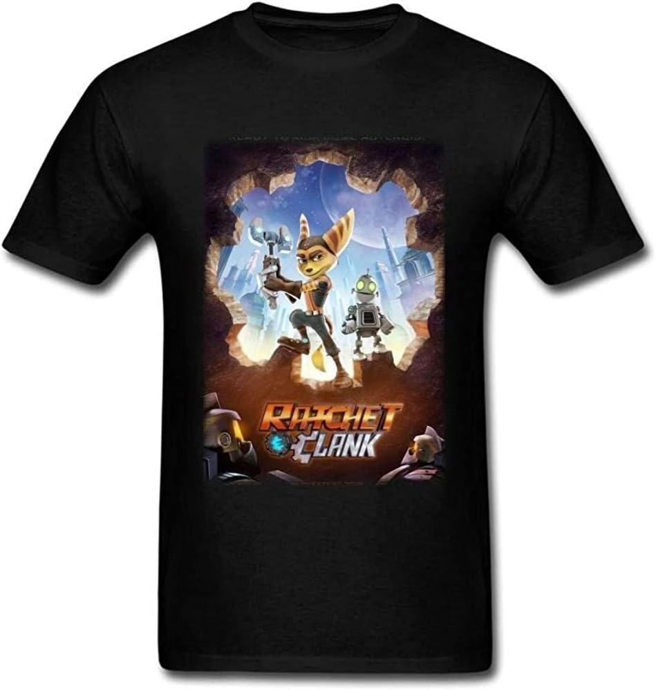 Men T Shirt Ratchet and Clank Design Causal s Funny t-Shirt Novelty Tshirt XS чёрный