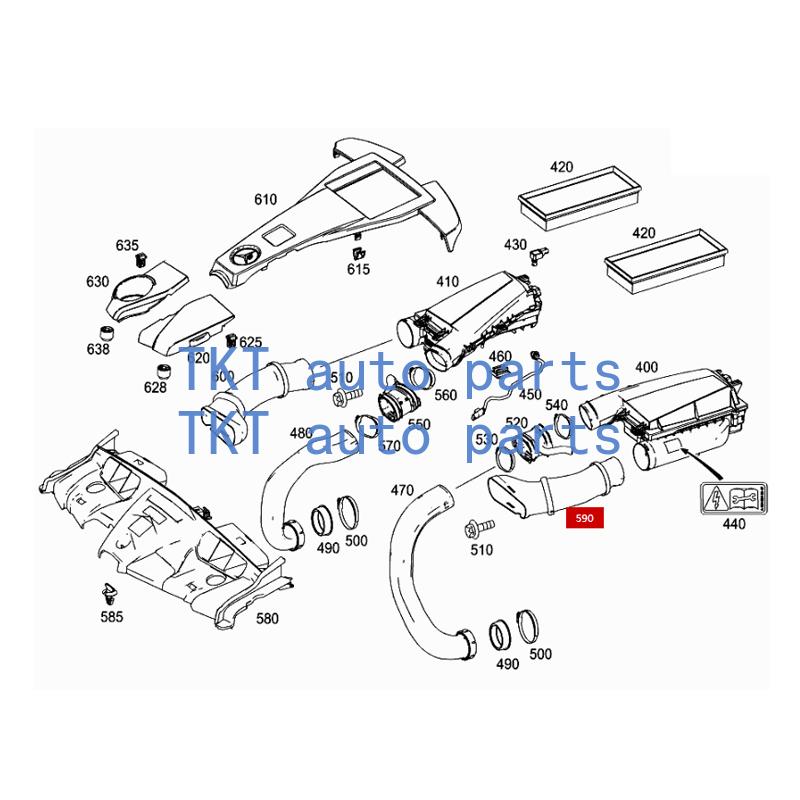TKT Auto Parts For A2780905182 E550 E63 CL S500 W212 W207 Left side of suction hose