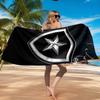 Shield With Star Emblem Printed Microfiber Beach Towel, Soft And Absorbent, Quick-Dry, Ideal for Summer Travel, Beach Essential, Swimming Pool