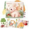 Hahaland Baby Cloth Picture Book for 0-1 Year Olds, Washable Fabric Toy, Soft Finger Play Toy with Squeaking Sounds, Bath Toy, Kindergarten Toy,