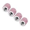 4pcs Stylish Tire Valves Caps with Rhinestones Twinkle Tire Valves Caps General