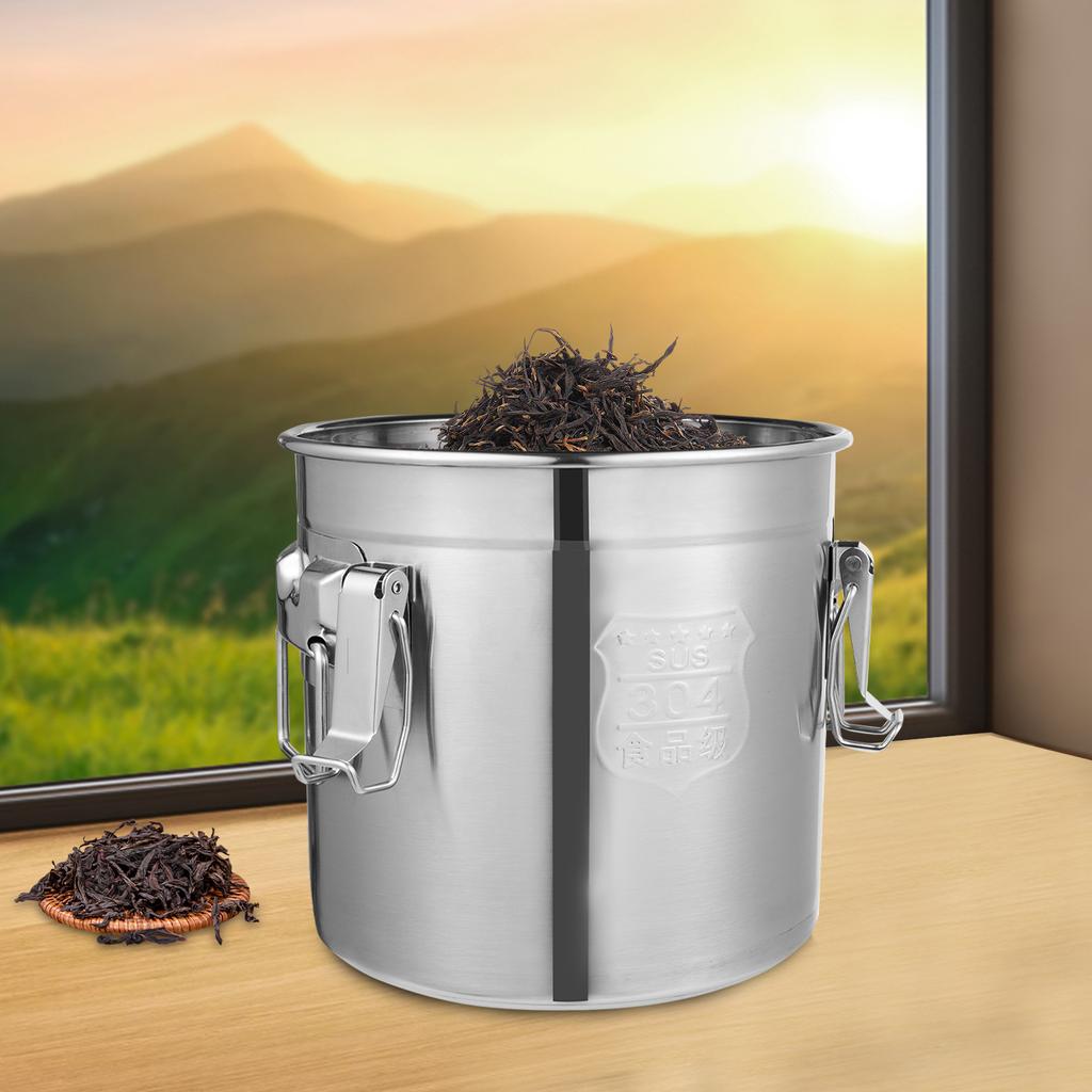 Premium 304 Stainless Steel Rice Storage Container, 12L/3.17gal Airtight Kitchen Grain Bin, Free Standing Food-Grade Canister