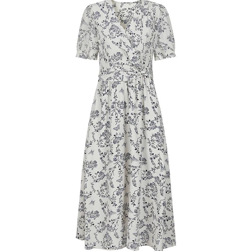 Jiuzi Annacol 100% Silk Floral Commuter Dress