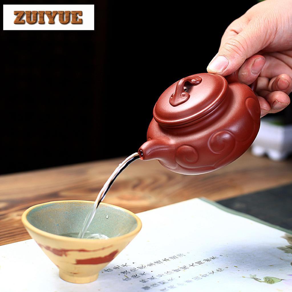 180ml Ancient Yixing Purple Clay Teapots Handmade Ruyi Antique Pot Raw Ore Dahongpao Mud Kettle With Filter Zisha Tea Set Tea