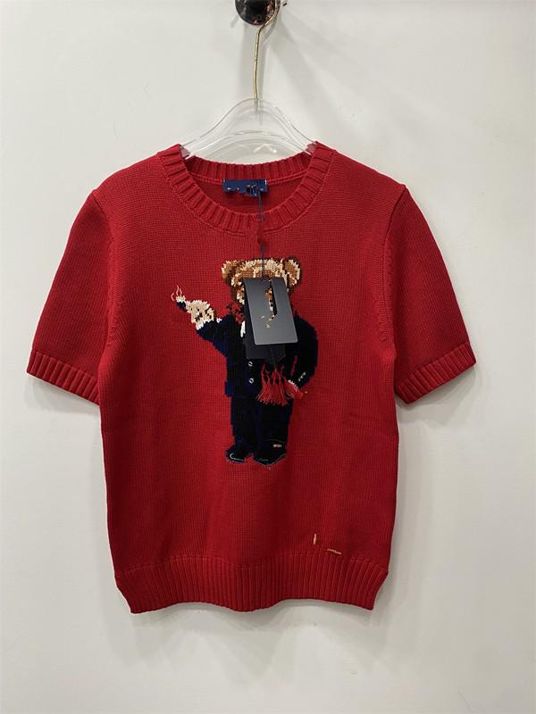 

Женский свитер из смесовой шерсти с жаккардовым мультяшным медведем - Высококачественный, высокоэластичный для осени и зимы Large