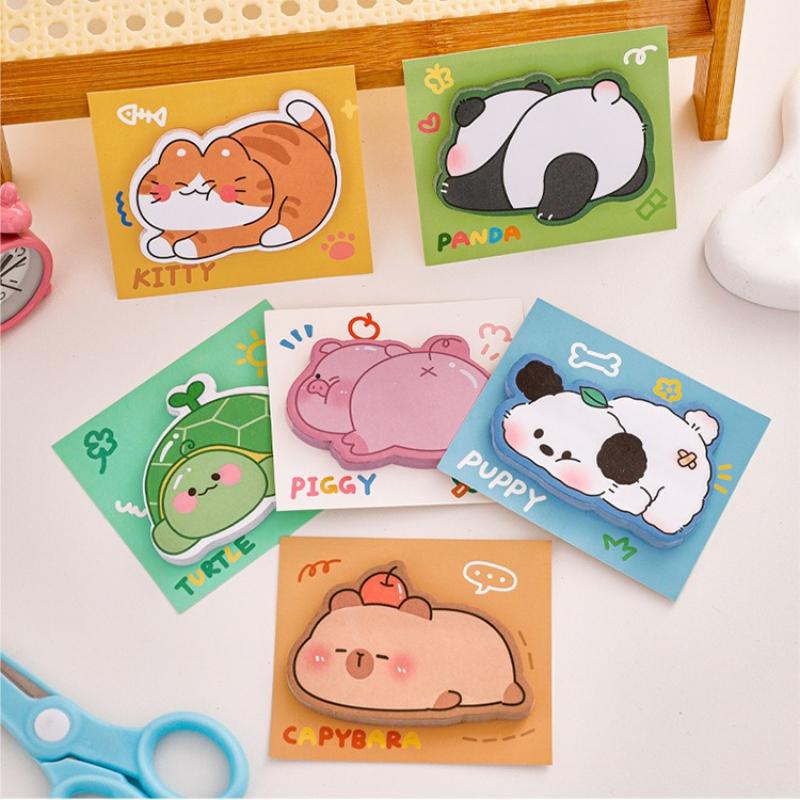 Kawai Stationery Student Note Book Portable Memo Creative Paper N Times Stickers with Cute Little Animals Office School Supplies