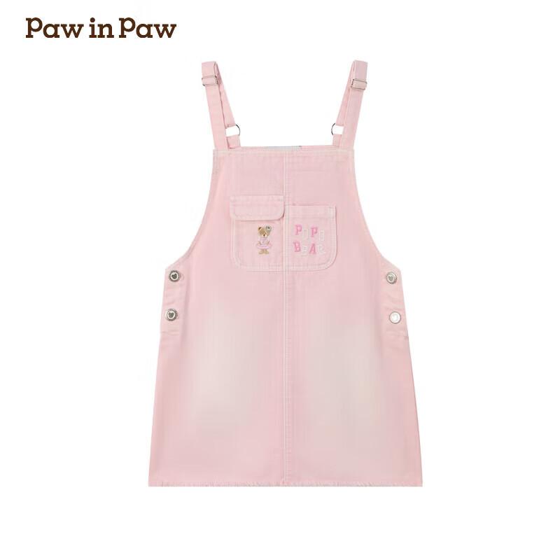 PawinPaw Girls Cartoon Bear Denim Suspender Dress 110