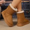 Fashion 2025 Winter Faux Suede Snow Boots Women Comfortable Warm Fleece Platform Ankle Boots Woman Plus Size Non Slip Cotton Shoes Mujer