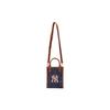 MLB New York Yankees Diamond Pattern Adjustable Detachable Shoulder Strap Tote Bag Unisex Tote Bags Blue Brown 7ACRMD93N-50NYS