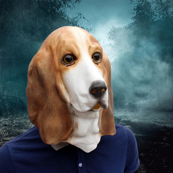 Halloweenowa Osłona Twarzy Przyjazna dla Skóry Odporna na Zużycie Emulsja Głowa Psa Zwierzęca Osłona Twarzy do Domu