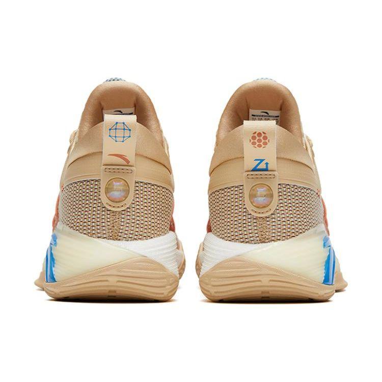 Anta Zup1 Nitrogen Technology Shock Absorption Non-Slip Wear-Resistant Low-Top Basketball Shoes Men Sneakers Brown Blue 112311105-7