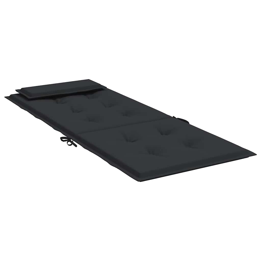 High Back Chair Cushions 2 Pcs Black Oxford Fabric