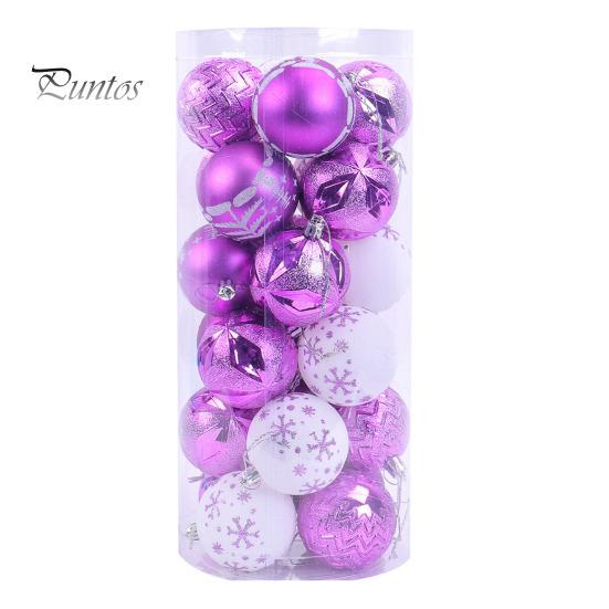 

24 шт. Рождественские шары, небьющиеся шары, блестящие завитки, пластиковые шары, подвесные украшения для рождественской елки для праздничного декора фиолетовый