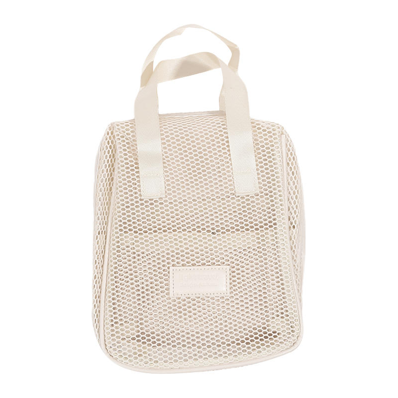 Women Portable Cosmetic Zipper Pouch Large Capacity Mesh Bags With Handle Lady Travel Multi Functional Toiltery Makeup Bag Femme