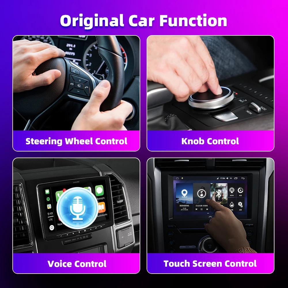 Wireless CarPlay Android Auto 2 IN 1 AI Mini Box Adapter Cars WiFi Smart Voice Assistant USB Plug&Play for Wired CarPlay Android