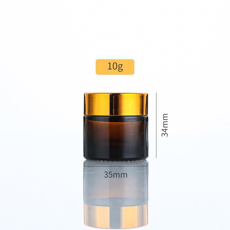 Braunes Glasauge und Gesichtscreme-Tiegel - Lichtgeschützt, Versiegelt, Verdickter Hautpflegebehälter.