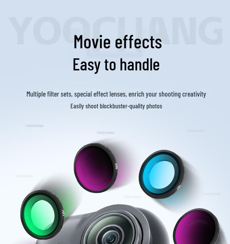 Compatible with Insta360 Go: Ultra ND Filters, UV Protection, CPL Polarizers, Black Soft Filters.