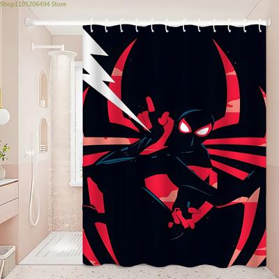 Un Rideau de Douche Imprimé Représentant une Araignée, Fabriqué en Tissu Polyester Durable, Convient pour les Salles de Bain Confortables de la Maison et les Toilettes d'Invités