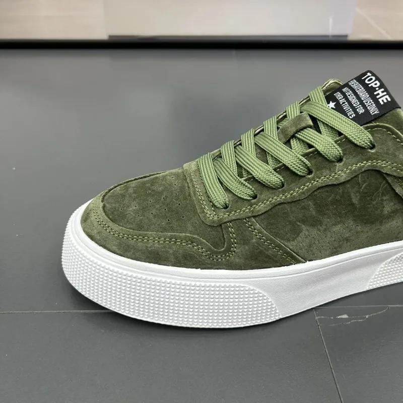 Модная мужская обувь осень-зима замшевые повседневные туфли с круглым носком на шнуровке — фото 7