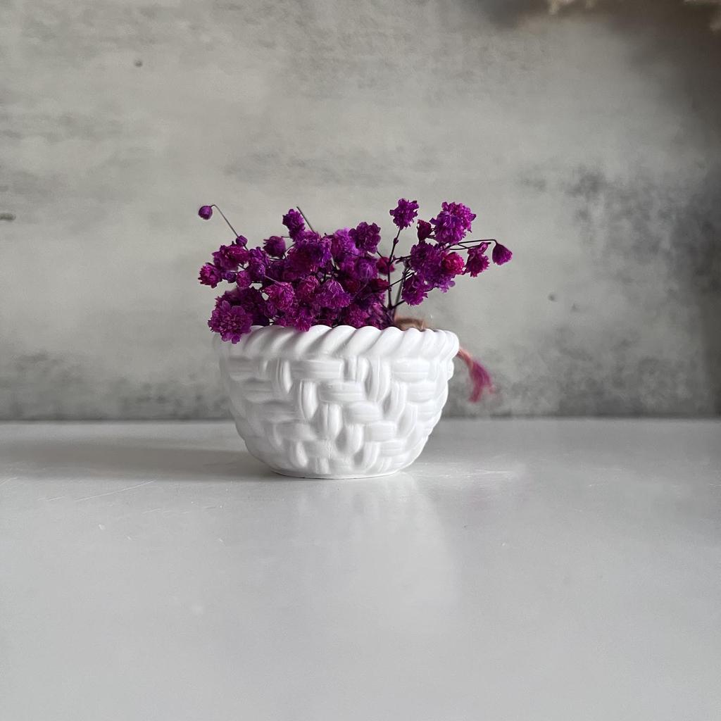 Geflochtener Korb Blumentopf Form DIY Beton Kerzenhalter Gefäß Silikonform Wellen Vase Stifthalter Gips Schale Ton Form