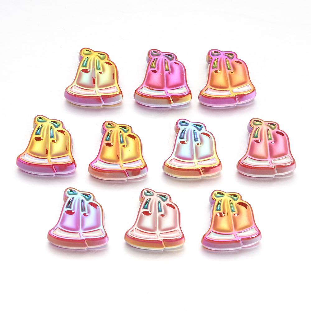 10pcs Christmas Series Acrylic Beads Santa Bell Christmas Socks Loose Beads For DIY Handmade Charm Bracelet Earring Jewelry Gift