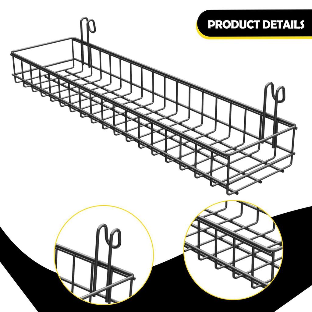 Hanging Basket Storage And Display Basket for Wire Wall Grid Panel Cabinet