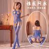 Women Open Hole Mesh Strappy Bodysuit Open Crotch Sexy Lingerie Stockings