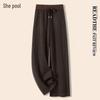 Women's Color Block High Waist Drawstring Wide-Leg Pants
