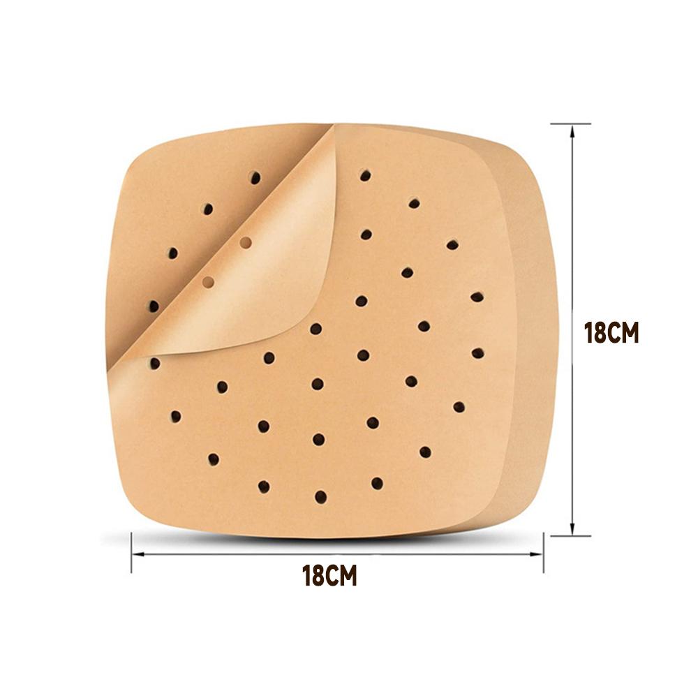 200PCS Air Fryer Parchment Paper Food Grade Oil Absorbent Paper Liners Non-Stick Disposable Kitchen Round Baking Paper 20cm