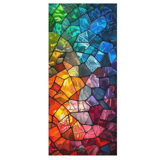 Vintage Geometrische Fenster Sichtschutzfolie Wasserdicht Wiederverwendbar UV Sonnenschutz Glasaufkleber Abdeckung Dekorativ Mattiert Buntglas Statisch Haftend