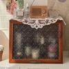 Wooden Vintage Desktop Storage Box with Flip Lid Retro Sundries Cosmetic Organizer Dust-proof Storage Box Home Table Decoration