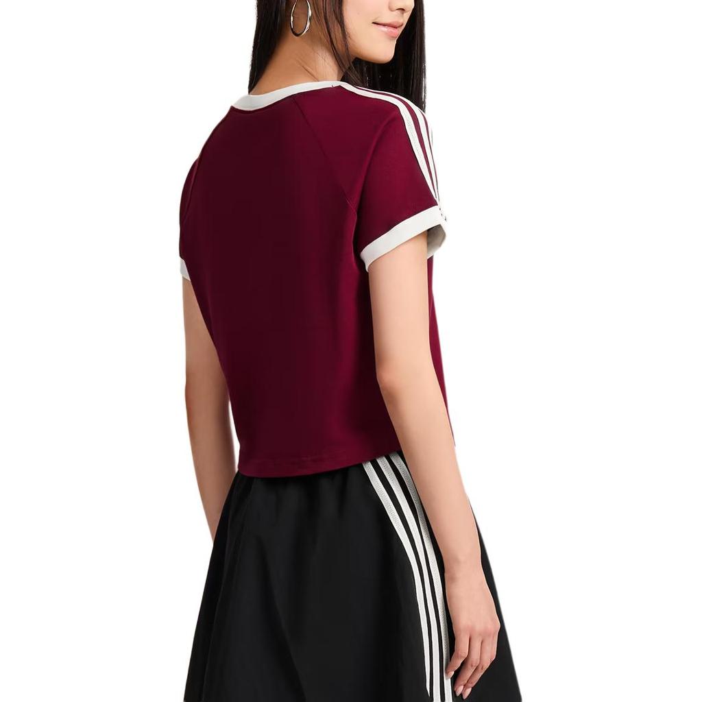 adidas Originals Three Stripe Short Sleeve Sports T-Shirt Women Tops KX7970