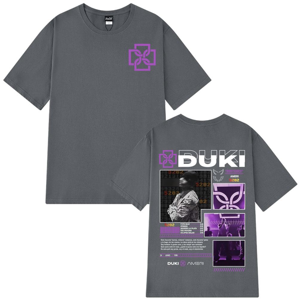 2025 Rapper Duki MIXTAPE Album T-shirt Men Women Fashion Hip Hop Vintage 100% Pure Cotton T-shirt O-Neck Leisure T-shirts Y2k
